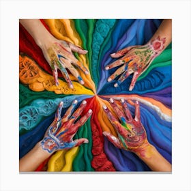 Rainbow Hands Canvas Print