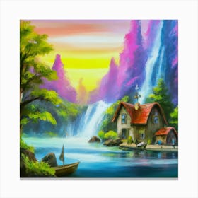 Multicolored landscape. 4 Canvas Print