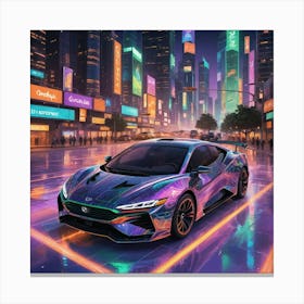 Futuristic Car In Crystal Canvas Print