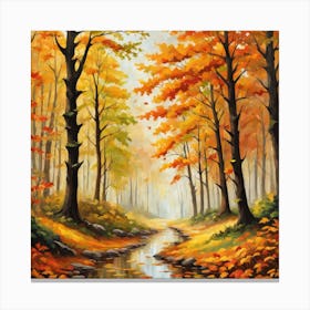 Forest In Autumn In Minimalist Style Square Composition 351 Canvas Print