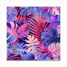 Tropical Leaves Seamless Pattern 12 Canvas Print