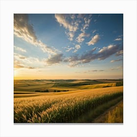 Golden Clouds Drift Above A Sprawling Farmland Corn Pearls Embellishing Thelands The Stalks Deep (2) 2 Toile