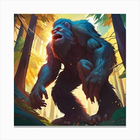 Bigfoot In The Woods Canvas Print