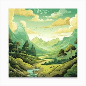 Cartoon Landscape Canvas Print