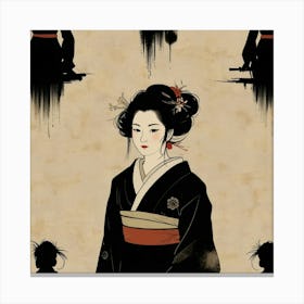 Woman with Japan dress Canvas Print