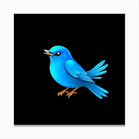 Blue Twitter Bird Canvas Print