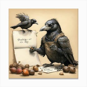 Thank You Crow Canvas Print