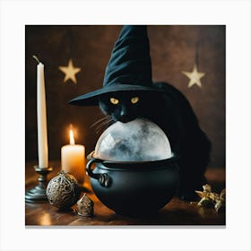 Witch In A Cauldron Canvas Print