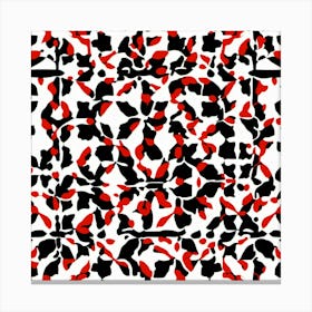 Abstract Black And Red Pattern Canvas Print