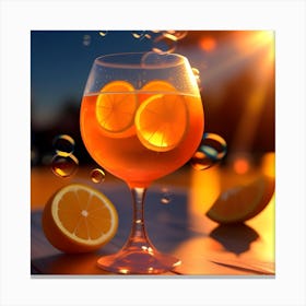 Aperol Spritz Orange Juice In A Glass Canvas Print