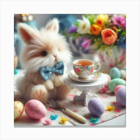 Easter bunny's tea party Canvas Print