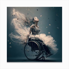 Portrait Of A Woman In A Wheelchair Canvas Print