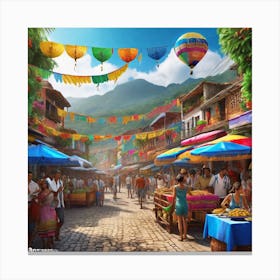 Street Market In Mexico Canvas Print