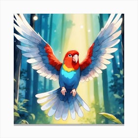 Parrot In The Forest Canvas Print