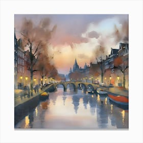 Amsterdam At Dusk 3 Canvas Print