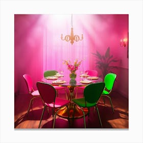 Pink Dining Room 1 Canvas Print