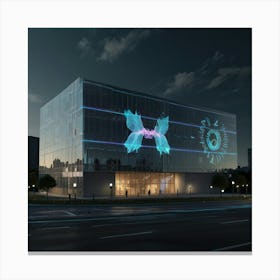 Building At Night Canvas Print