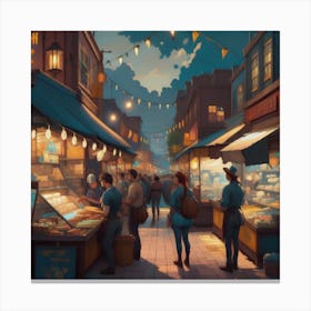 Night Market Canvas Print