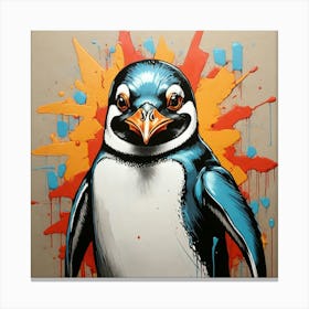 Pop Art graffiti Penguin 1 Canvas Print