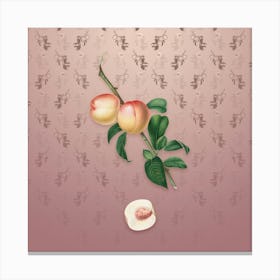 Vintage White Walnut Botanical on Dusty Pink Pattern n.0008 Canvas Print