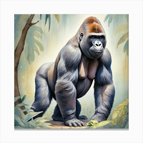 Gorilla In The Jungle Animal Lover Canvas Print