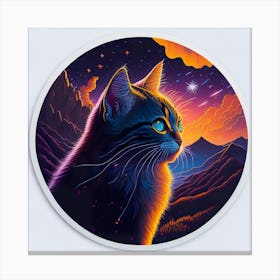 Cat Colored Sky (13) Canvas Print