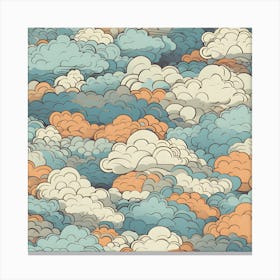 Clouds Seamless Pattern Canvas Print