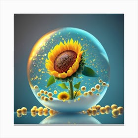Name Manuela Yellow Sunflower Inside A Bubbl Canvas Print