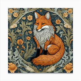 william morris inspired fox 3 Canvas Print