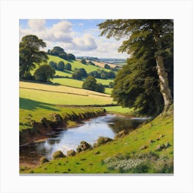Stream In The Countryside 2 Canvas Print
