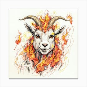 Goat In Flames 24 Canvas Print