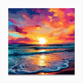 Sunset On The Beach 17 Canvas Print