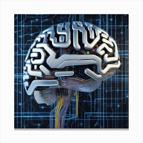 Brain On A Circuit Board 31 Canvas Print