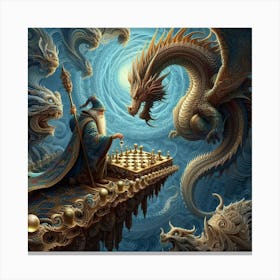 Dragon Chess Canvas Print