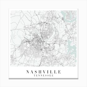 Nashville Tennessee Street Map Minimal Color Square Canvas Print
