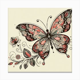 Illustration lace butterfly 3 Canvas Print