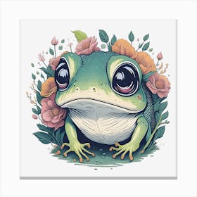 Floral Frog (3) Canvas Print