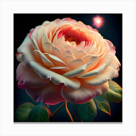 Illuminating A Delicate Princess Garden Roses Bouquet Canvas Print