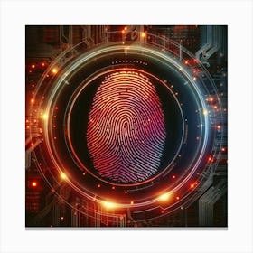 Fingerprint On A Circuit Board Canvas Print