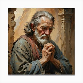 Old Man Praying Canvas Print