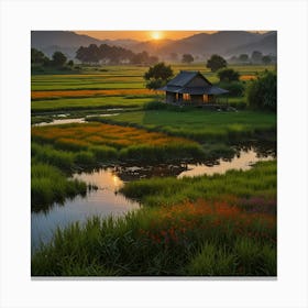 Sunrise In Thailand Canvas Print