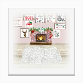 Christmas Fireplace Christmas landscapes 1 Canvas Print