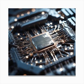 Close Up Of A Computer Chip 5 Canvas Print