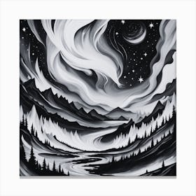 Black And White Painting 2 Canvas Print