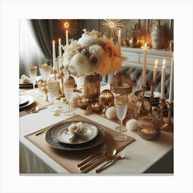 Gold Table Setting 7 Canvas Print
