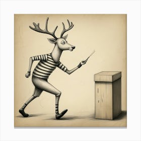 Deer In A Box 1 Canvas Print