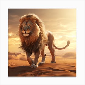 Lion In The Desert 2 Canvas Print