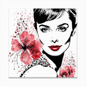 Audrey Hepburn Portrait Painting (14) Canvas Print