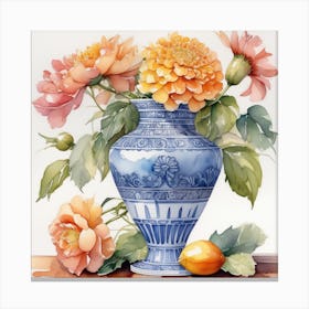 blue Flower Vase 21 Canvas Print