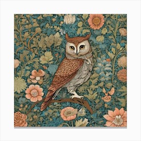 william morris Owl In A Garden Canvas Print